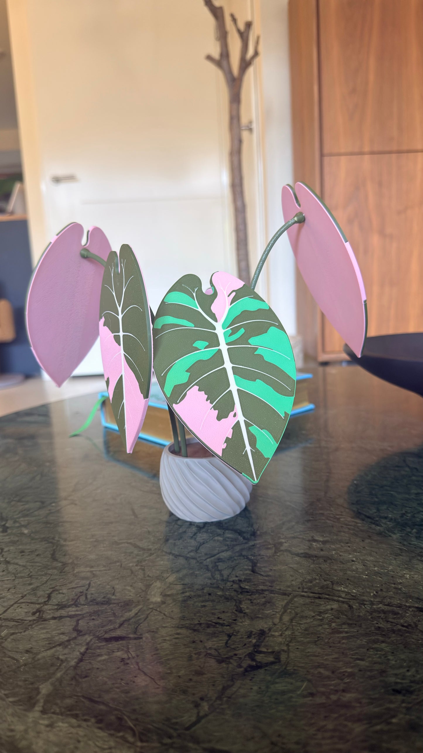 Alocasia Watsoniana Coaster Set — Pink