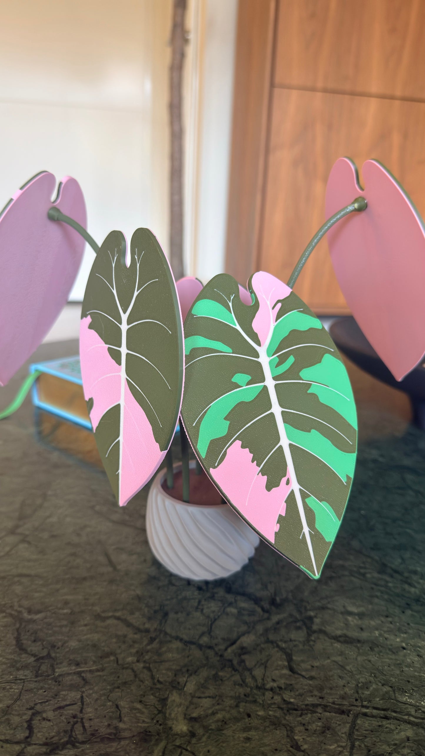 Alocasia Watsoniana Coaster Set — Pink