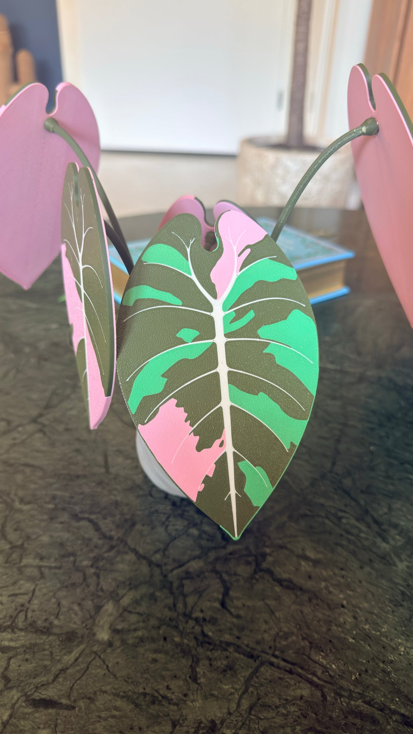 Alocasia Watsoniana Coaster Set — Pink