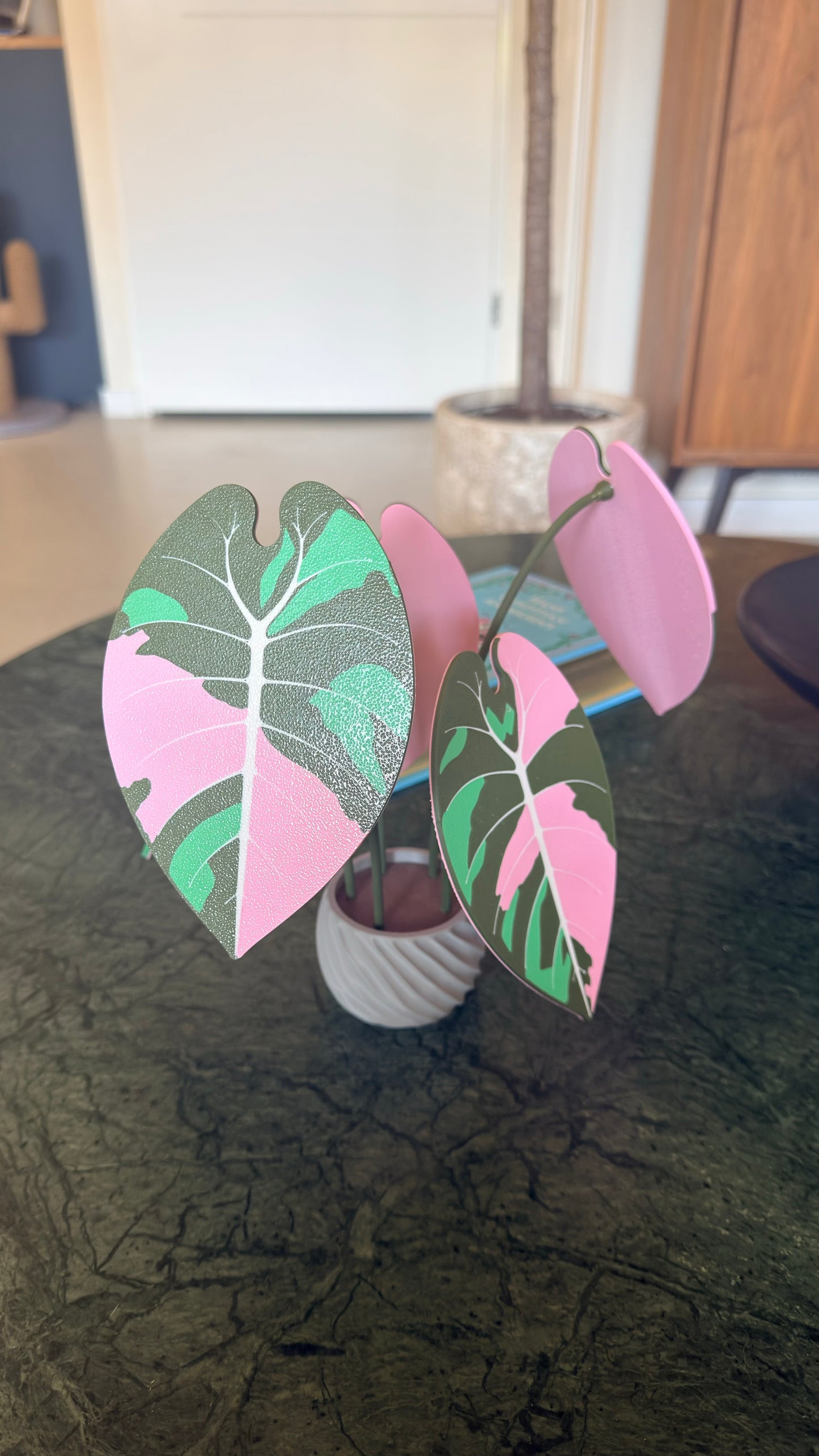 Alocasia Watsoniana Coaster Set — Pink