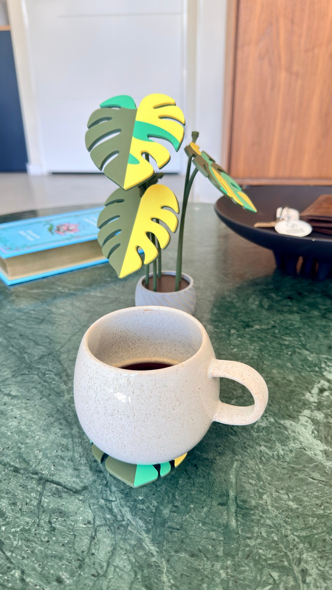 Monstera Coaster Set — Albo / Aurea
