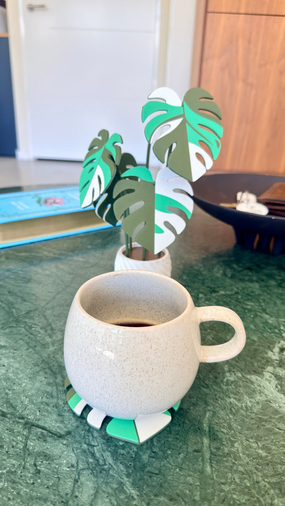 Monstera Coaster Set — Albo / Aurea