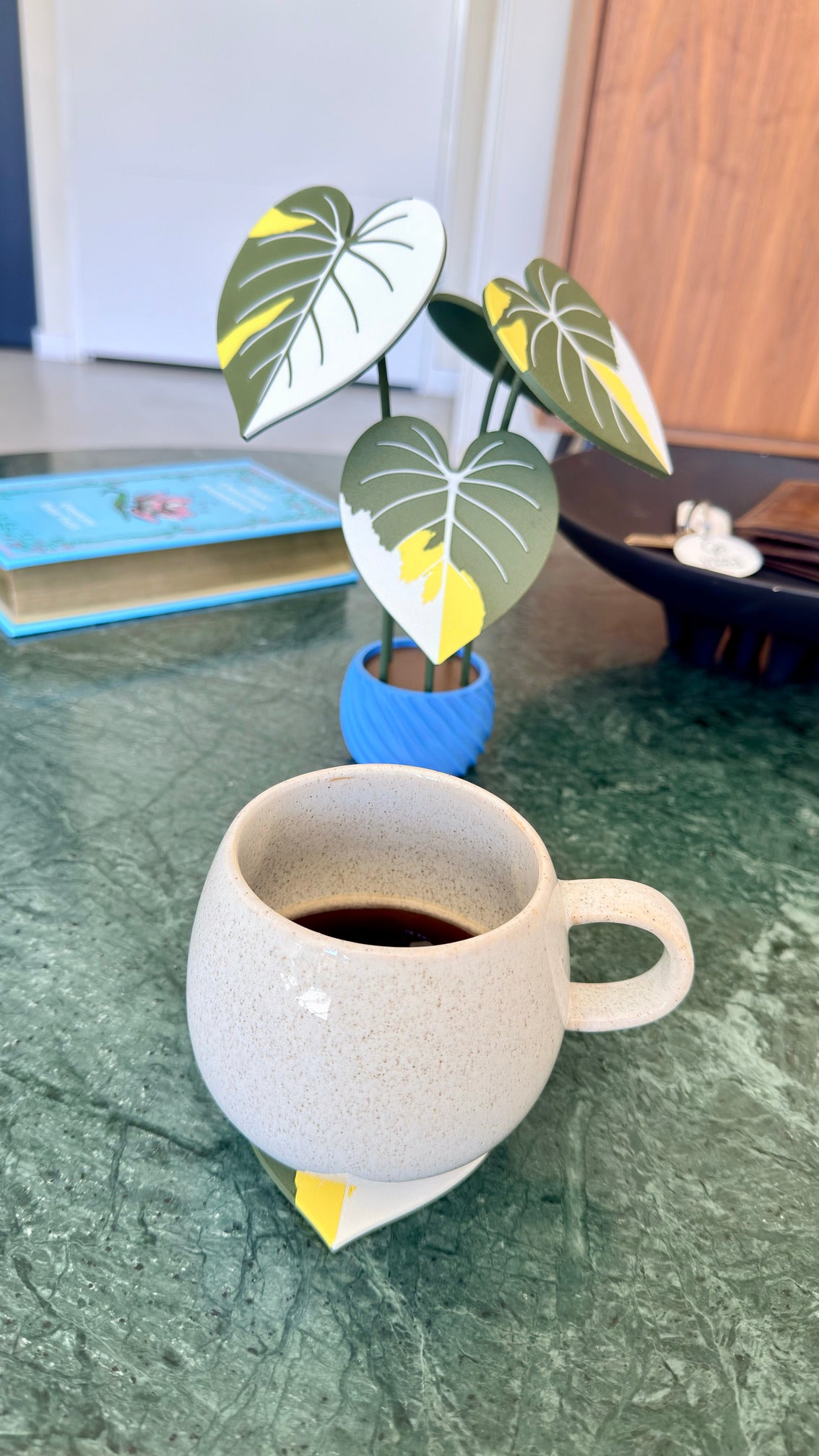 Philodendron Gloriosum Coaster Set — Albo / Tricolor
