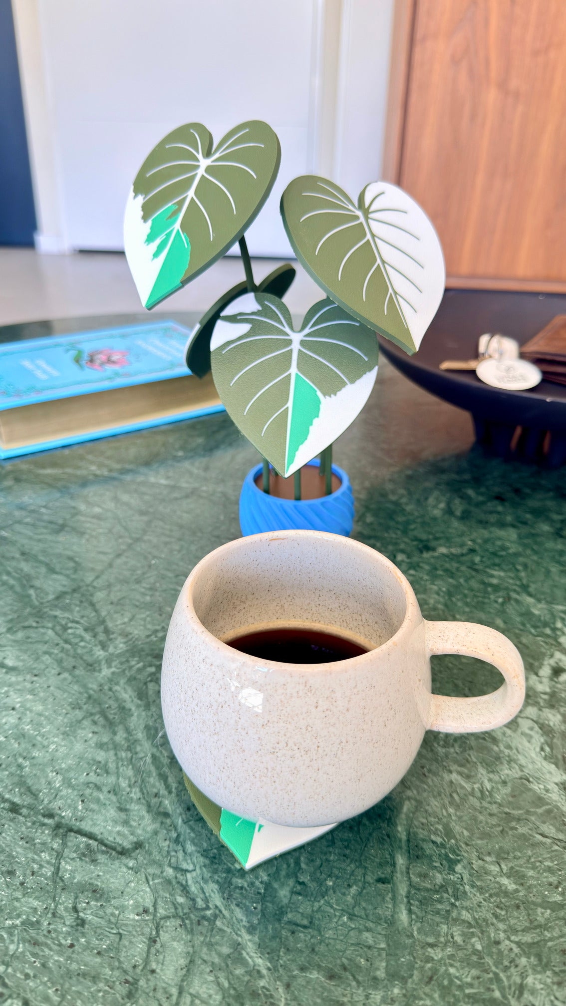 Philodendron Gloriosum Coaster Set — Albo / Tricolor