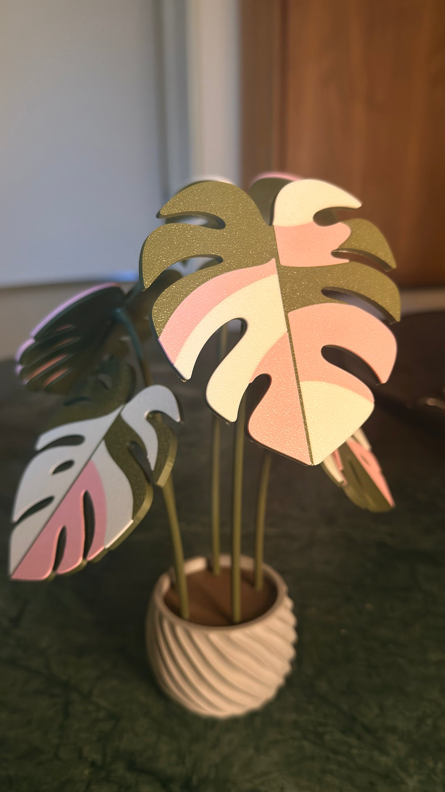 Monstera Coaster Set — Albo / Aurea / Pink